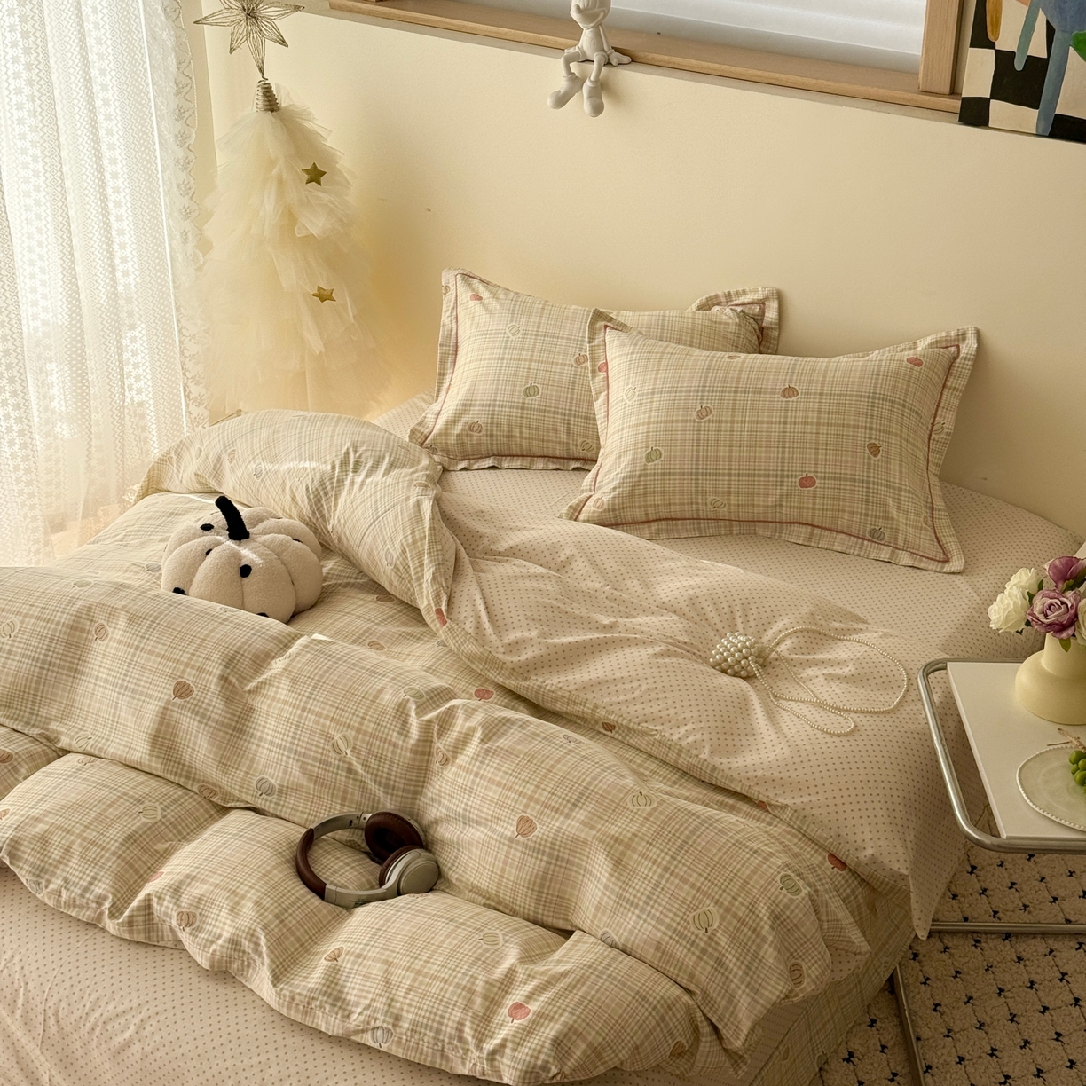 91家纺网 家纺一手货源 找家纺 于果 2026款全棉纯棉13370四件套-第一批 南瓜派