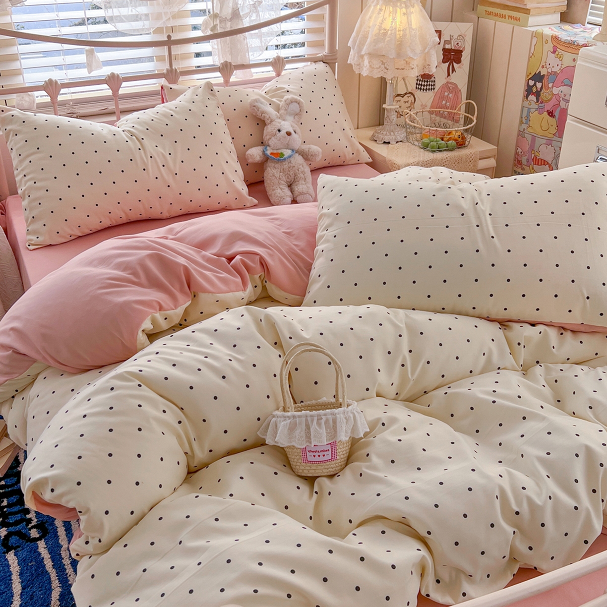 91家纺网 家纺一手货源 找家纺 瑞钰 2026新款A类古法水洗仿棉云感纱四件套 初恋