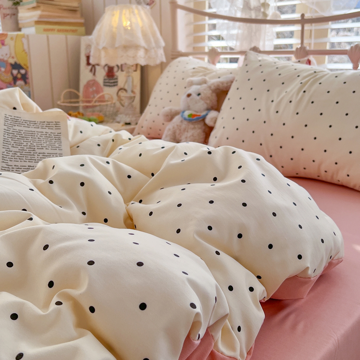 91家纺网 家纺一手货源 找家纺 瑞钰 2026新款A类古法水洗仿棉云感纱四件套 初恋