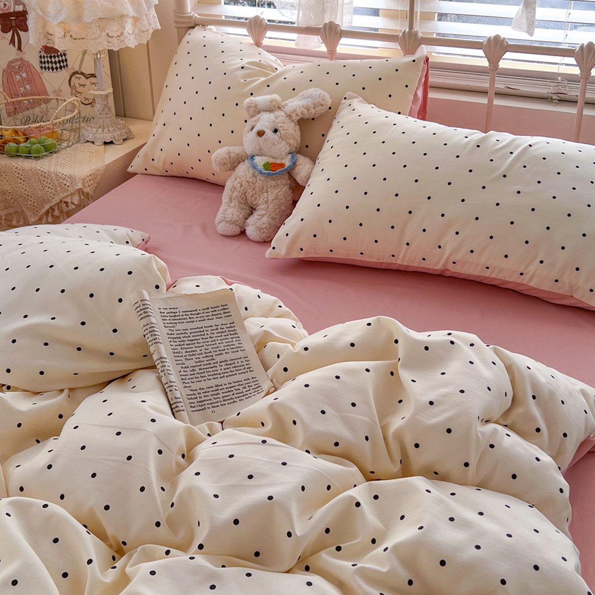 91家纺网 家纺一手货源 找家纺 瑞钰 2026新款A类古法水洗仿棉云感纱四件套 初恋