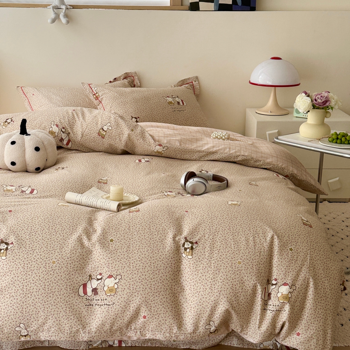 91家纺网 家纺一手货源 找家纺 于果 2026款全棉纯棉13370四件套-第一批 萌萌下午茶