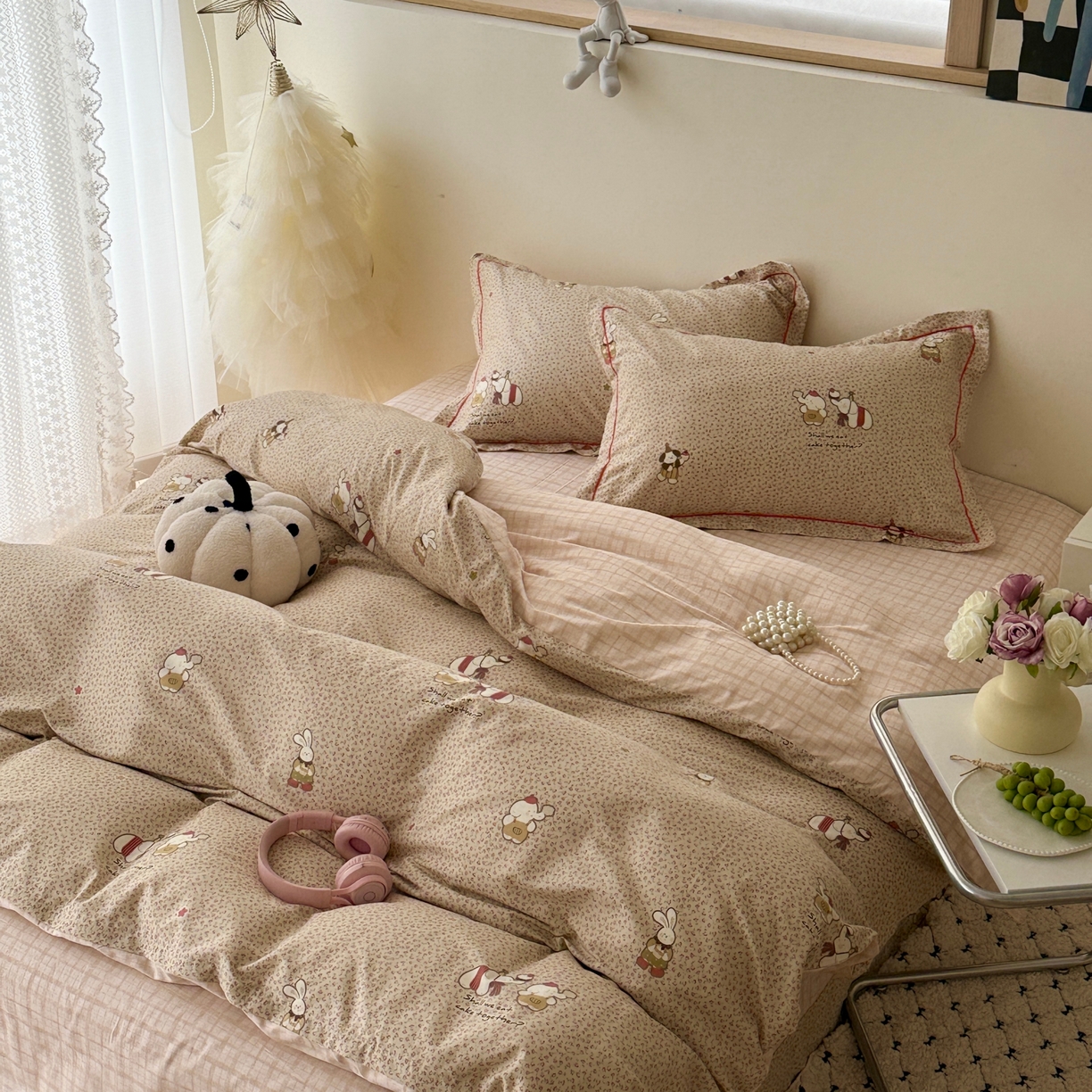 91家纺网 家纺一手货源 找家纺 于果 2026款全棉纯棉13370四件套-第一批 萌萌下午茶