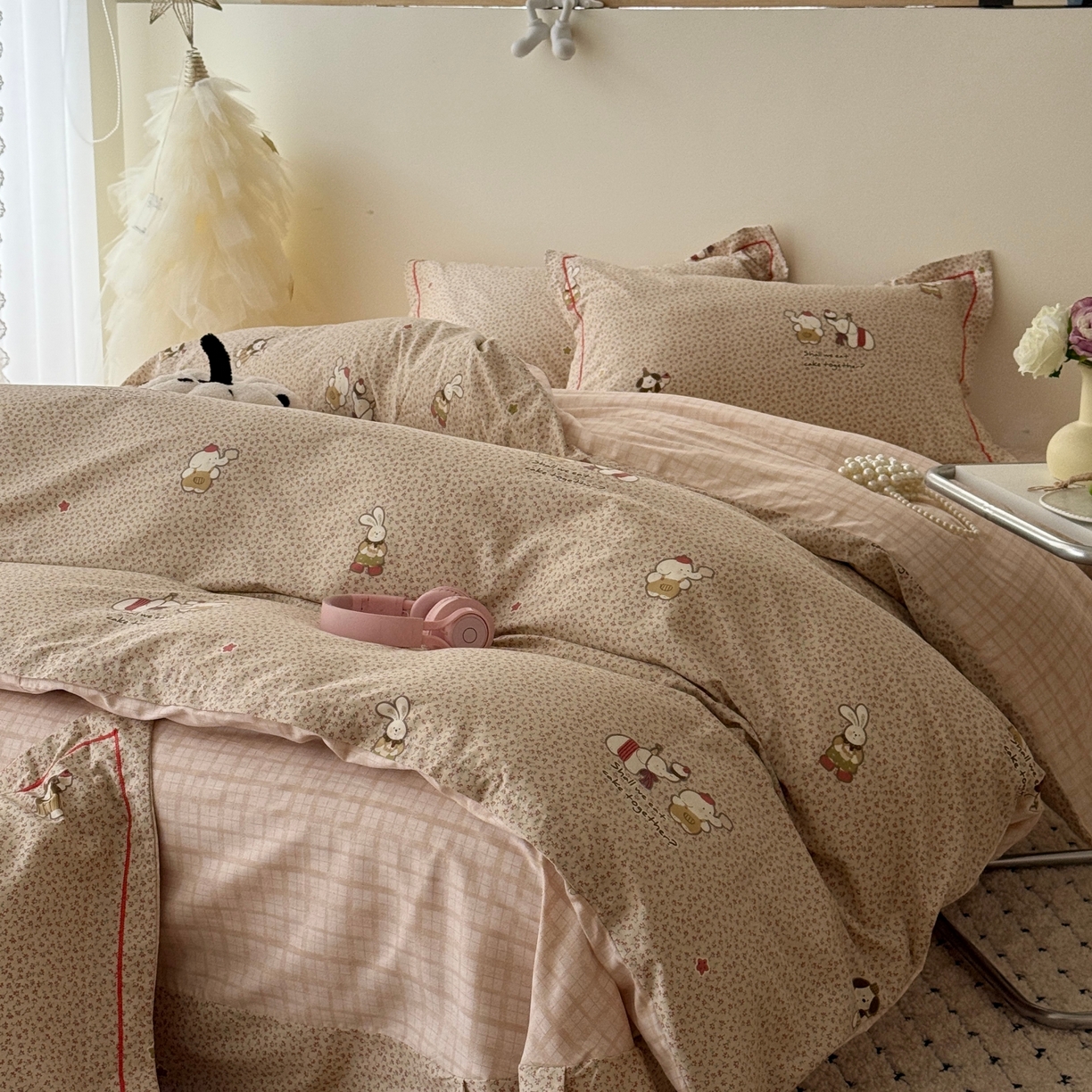 91家纺网 家纺一手货源 找家纺 于果 2026款全棉纯棉13370四件套-第一批 萌萌下午茶