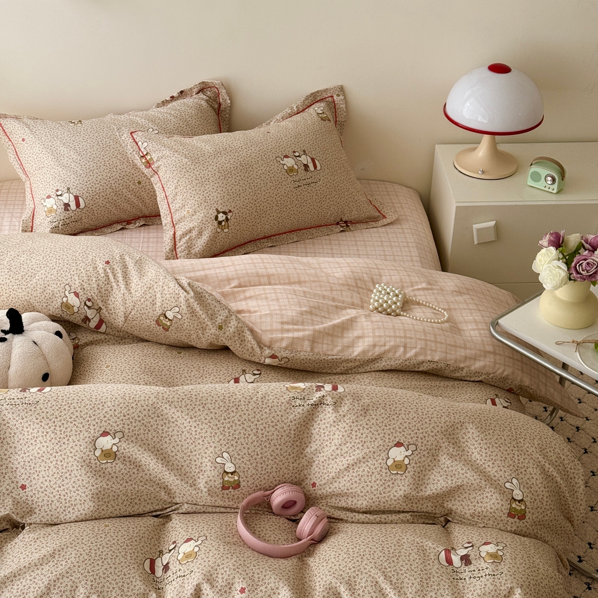 91家纺网 家纺一手货源 找家纺 于果 2026款全棉纯棉13370四件套-第一批 萌萌下午茶