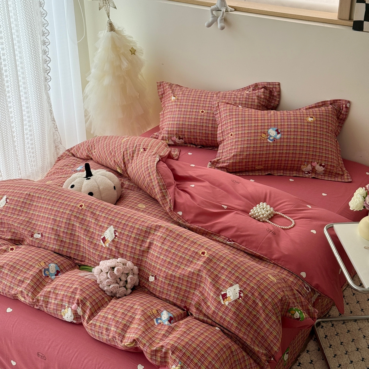 91家纺网 家纺一手货源 找家纺 于果 2026款全棉纯棉13370四件套-第一批 圣诞凯蒂