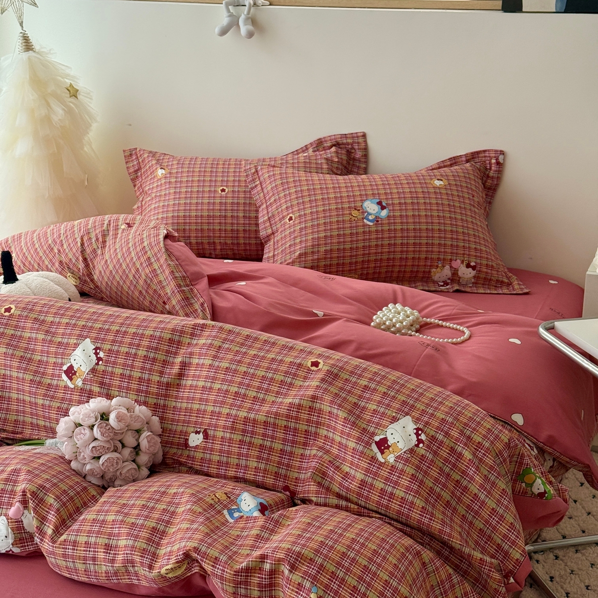 91家纺网 家纺一手货源 找家纺 于果 2026款全棉纯棉13370四件套-第一批 圣诞凯蒂
