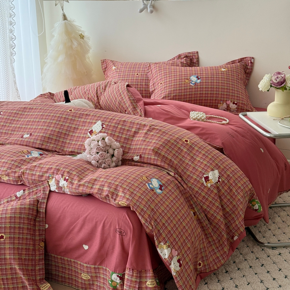 91家纺网 家纺一手货源 找家纺 于果 2026款全棉纯棉13370四件套-第一批 圣诞凯蒂