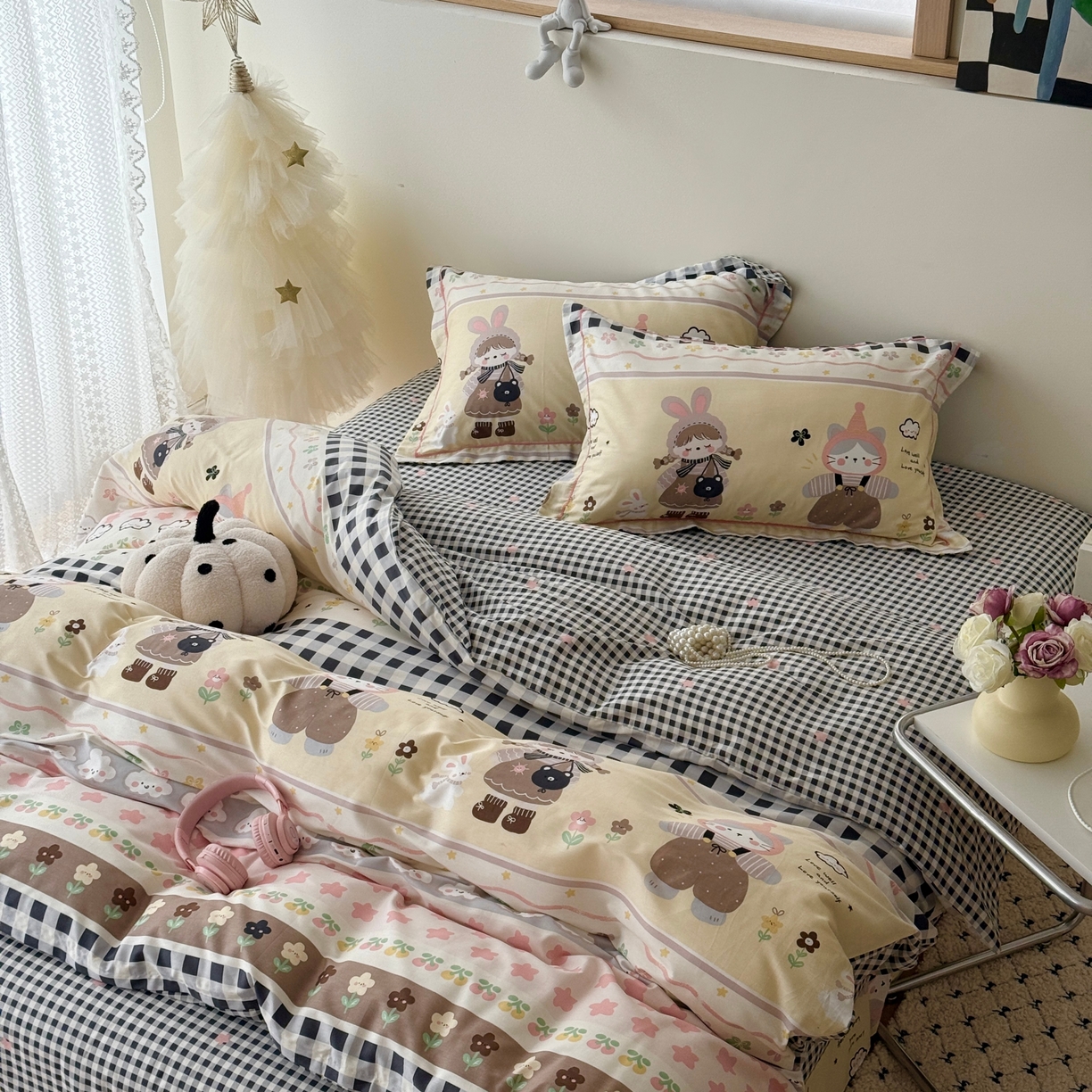 91家纺网 家纺一手货源 找家纺 于果 2026款全棉纯棉13370四件套-第一批 甜美日记