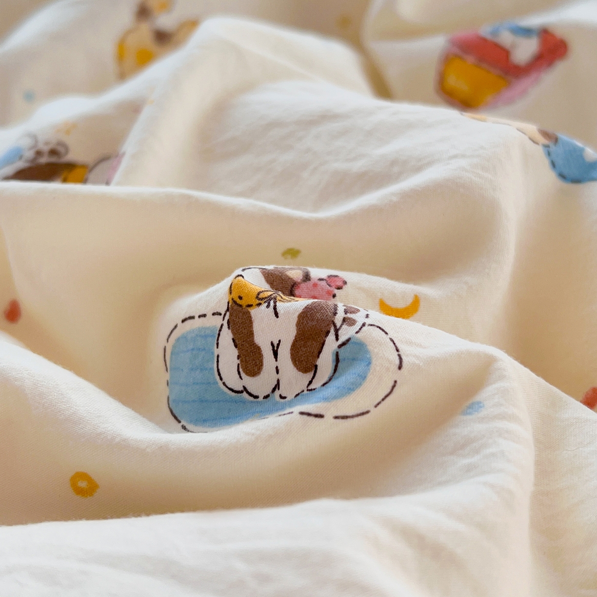 91家纺网 家纺一手货源 找家纺 瑞钰 2026新款A类古法水洗仿棉云感纱四件套 狂欢part