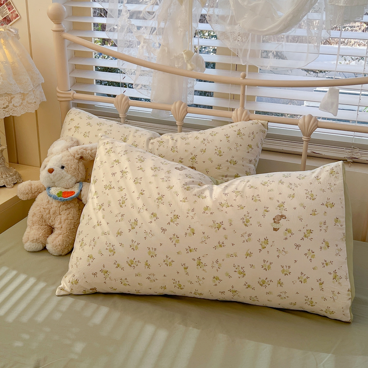 91家纺网 家纺一手货源 找家纺 瑞钰 2026新款A类古法水洗仿棉云感纱四件套 绿野仙踪