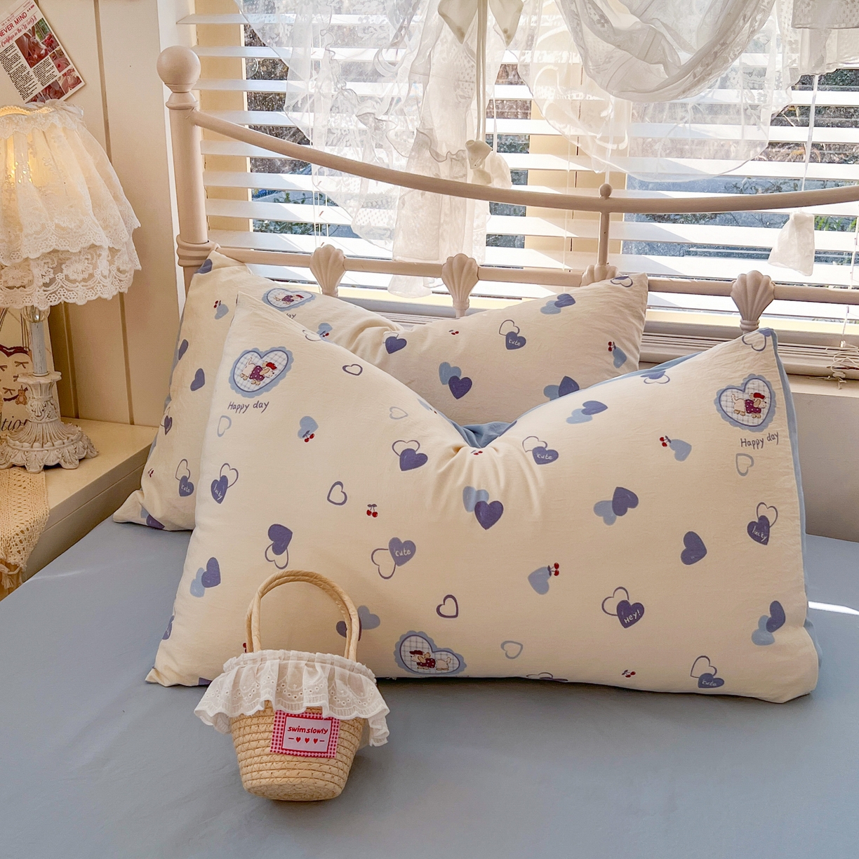 91家纺网 家纺一手货源 找家纺 瑞钰 2026新款A类古法水洗仿棉云感纱四件套 小狗日记