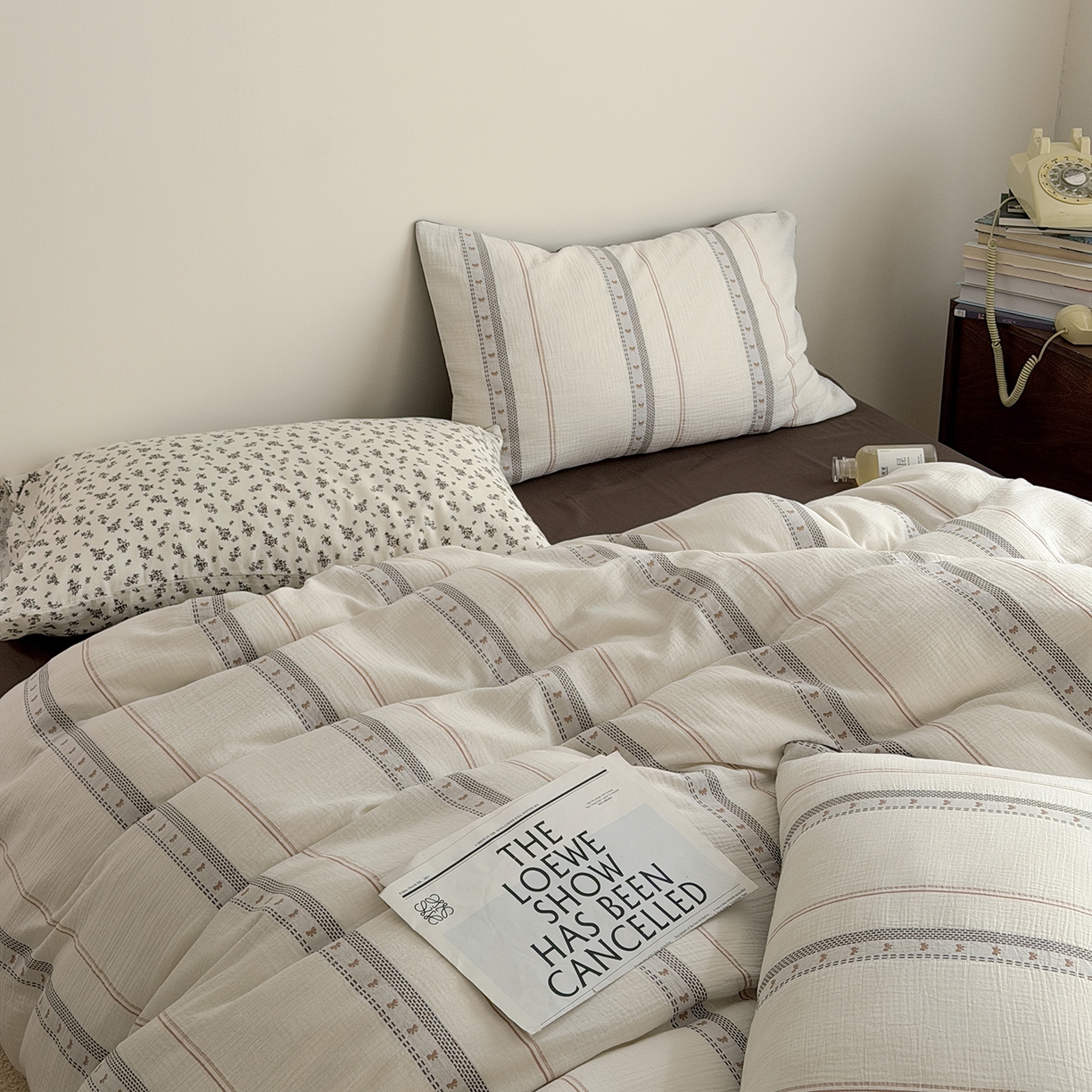 91家纺网 家纺一手货源 找家纺 蜜宿 2026新款全棉水洗双层纱提花四件套-甜茶 甜茶-咖