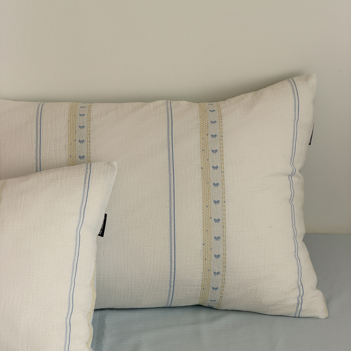 91家纺网 家纺一手货源 找家纺 蜜宿 2026新款全棉水洗双层纱提花四件套-甜茶 甜茶-蓝