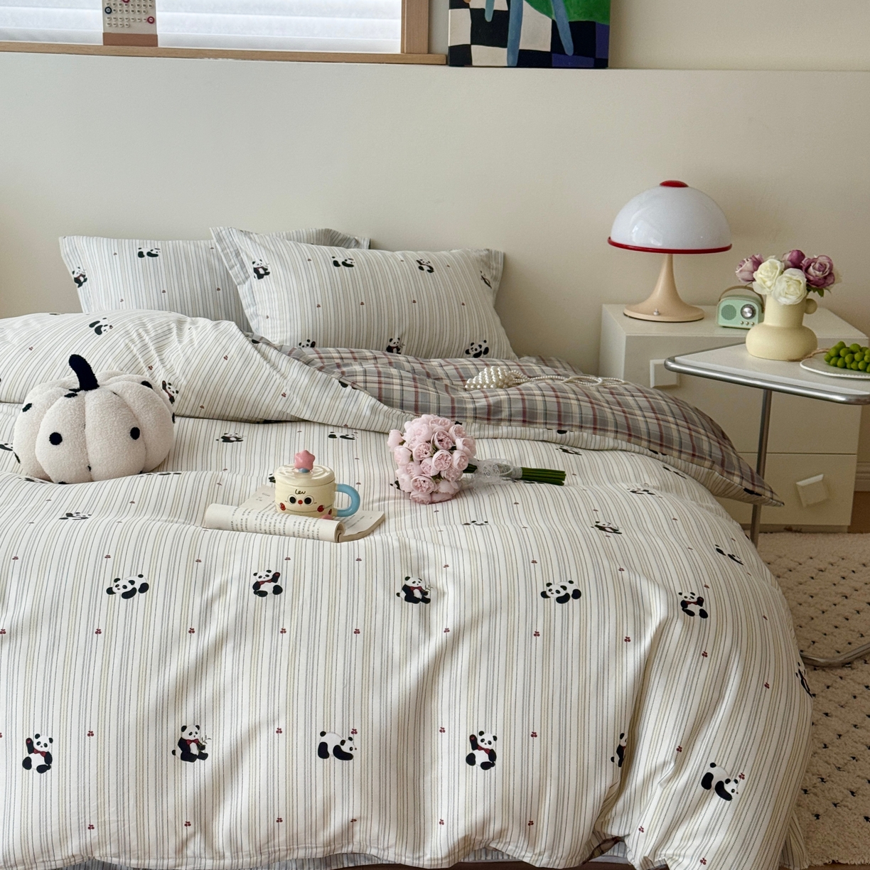 91家纺网 家纺一手货源 找家纺 于果 2026款全棉纯棉13370四件套-第一批 熊猫啵啵