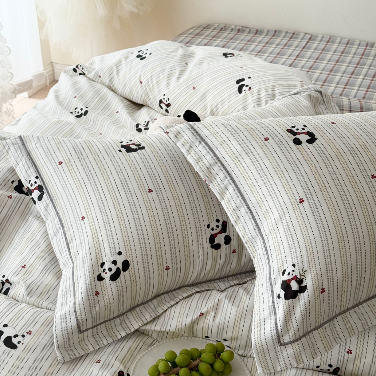 91家纺网 家纺一手货源 找家纺 于果 2026款全棉纯棉13370四件套-第一批 熊猫啵啵