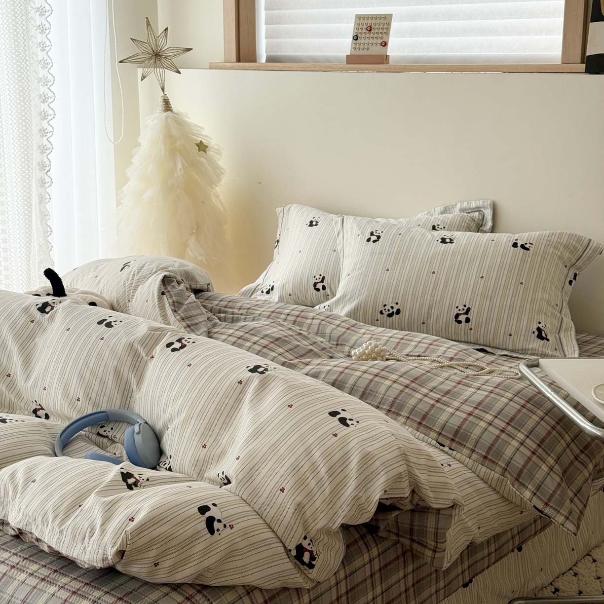 91家纺网 家纺一手货源 找家纺 于果 2026款全棉纯棉13370四件套-第一批 熊猫啵啵