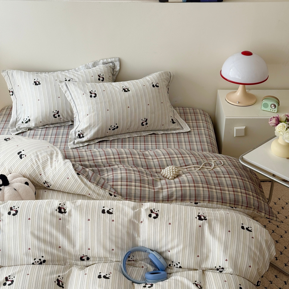 91家纺网 家纺一手货源 找家纺 于果 2026款全棉纯棉13370四件套-第一批 熊猫啵啵