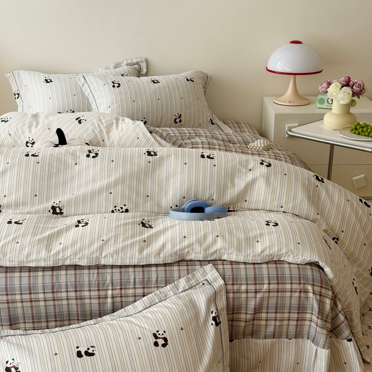 91家纺网 家纺一手货源 找家纺 于果 2026款全棉纯棉13370四件套-第一批 熊猫啵啵