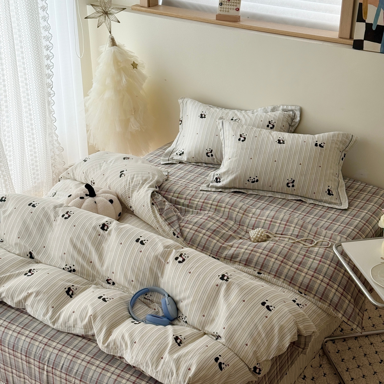 91家纺网 家纺一手货源 找家纺 于果 2026款全棉纯棉13370四件套-第一批 熊猫啵啵