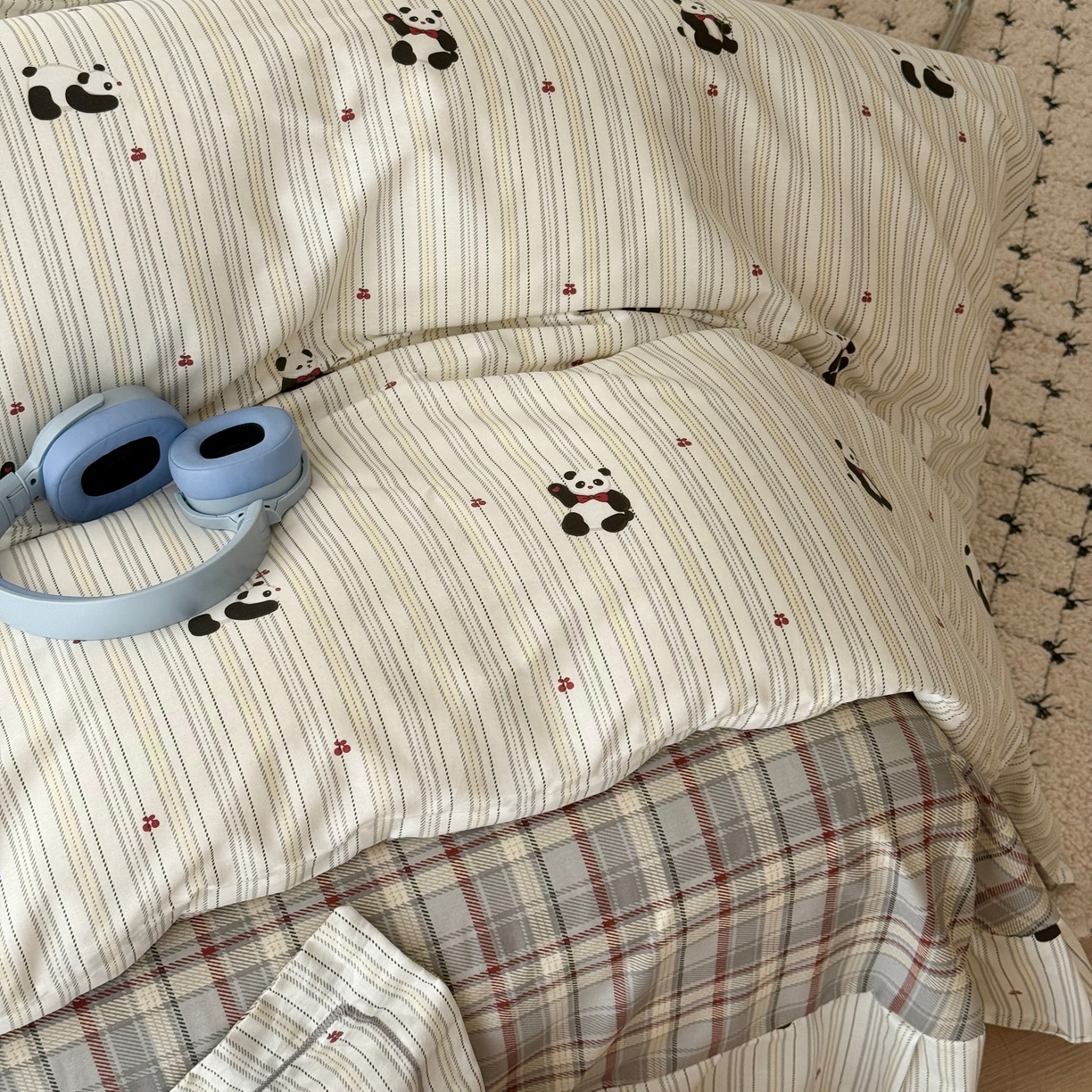 91家纺网 家纺一手货源 找家纺 于果 2026款全棉纯棉13370四件套-第一批 熊猫啵啵