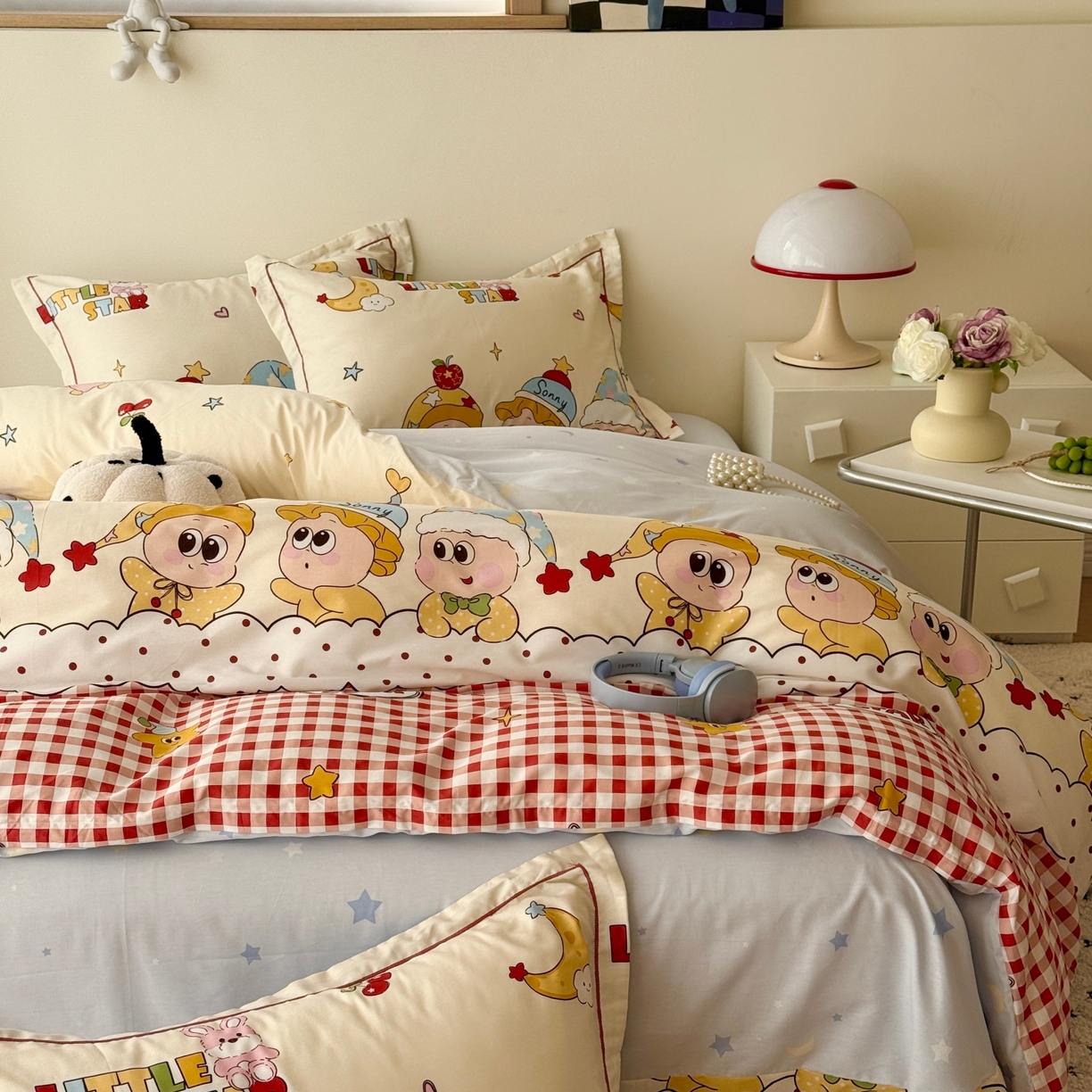 91家纺网 家纺一手货源 找家纺 于果 2026款全棉纯棉13370四件套-第一批 星星漫游记