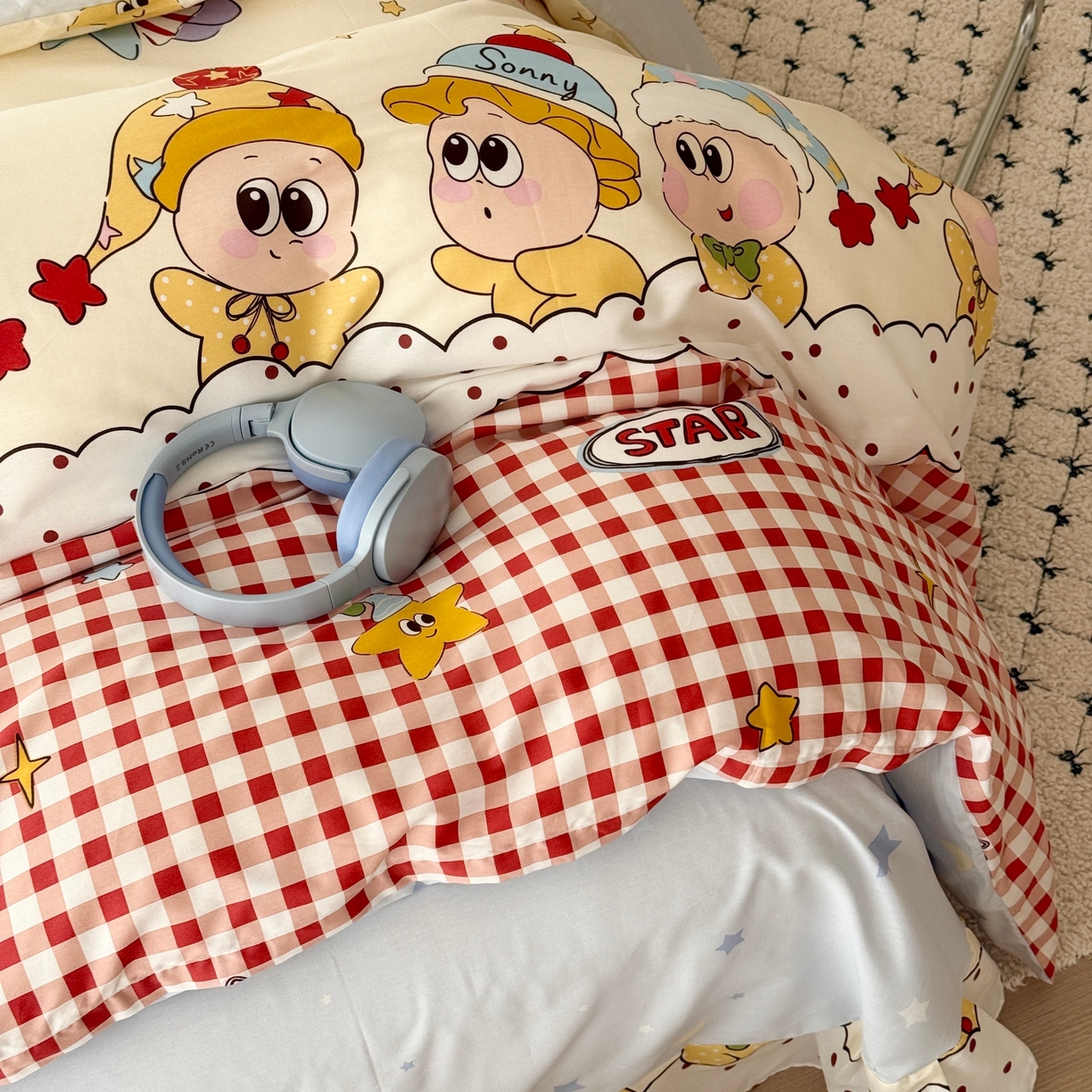 91家纺网 家纺一手货源 找家纺 于果 2026款全棉纯棉13370四件套-第一批 星星漫游记