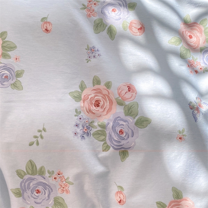 91家纺网 家纺一手货源 找家纺 乐逸家纺 2025新款100%纯棉全棉印花 法式风情蕾丝花边床盖款 全棉夹棉绗缝蕾丝款床盖-梦之蝶