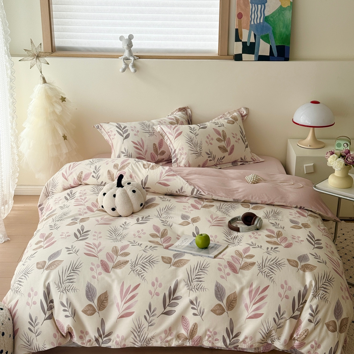 于果 2026款全棉纯棉13370四件套-第一批 叶语轻喃粉