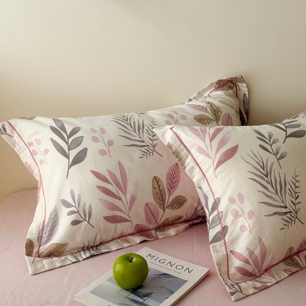 91家纺网 家纺一手货源 找家纺 于果 2026款全棉纯棉13370四件套-第一批 叶语轻喃粉