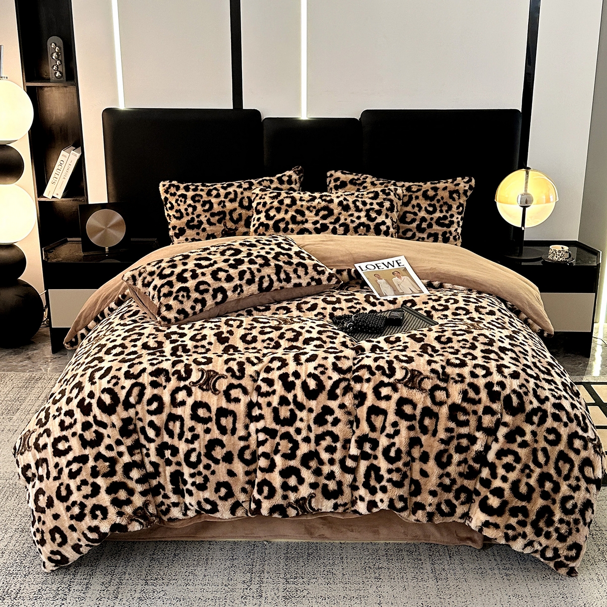 91家纺网 家纺一手货源 找家纺 栩裕纺织 2026新款高克重兔毛四件套-美拉德系列（提供买家秀） 美拉德-美豹纹