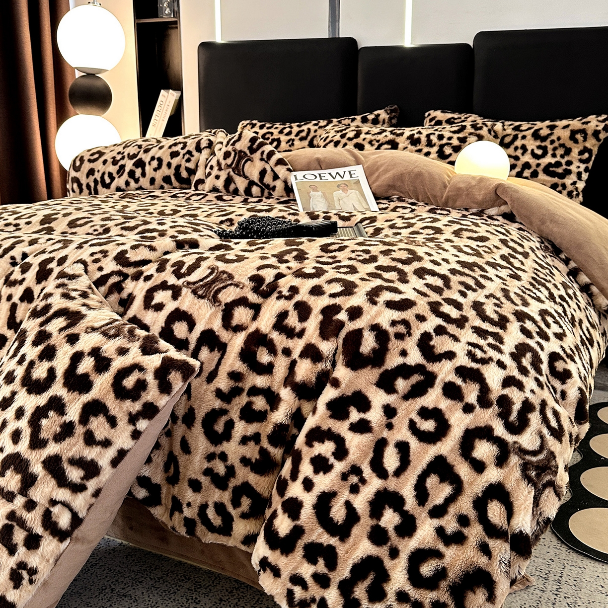 91家纺网 家纺一手货源 找家纺 栩裕纺织 2026新款高克重兔毛四件套-美拉德系列（提供买家秀） 美拉德-美豹纹