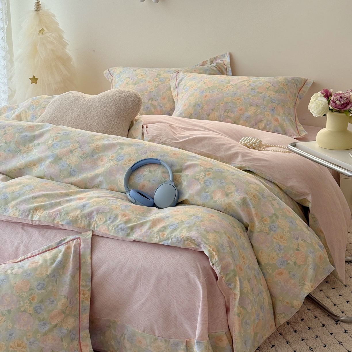 91家纺网 家纺一手货源 找家纺 于果 2026款全棉纯棉13370四件套-第一批 栀子花语