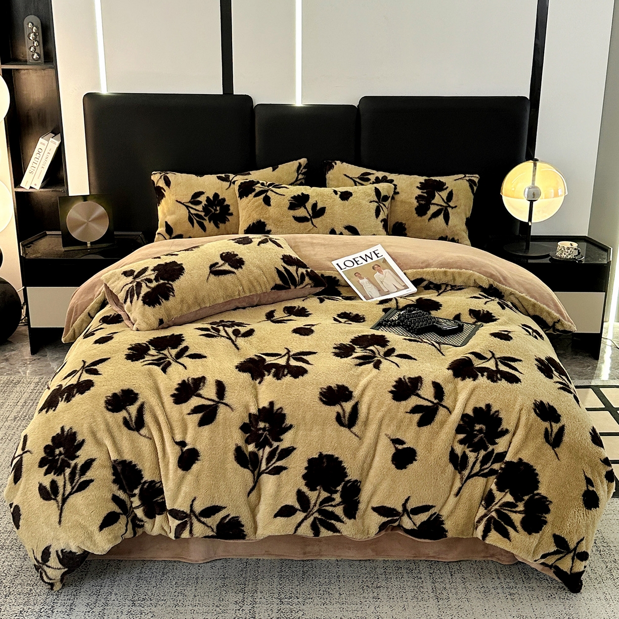 91家纺网 家纺一手货源 找家纺 栩裕纺织 2026新款高克重兔毛四件套-美拉德系列（提供买家秀） 美拉德-枫叶咖