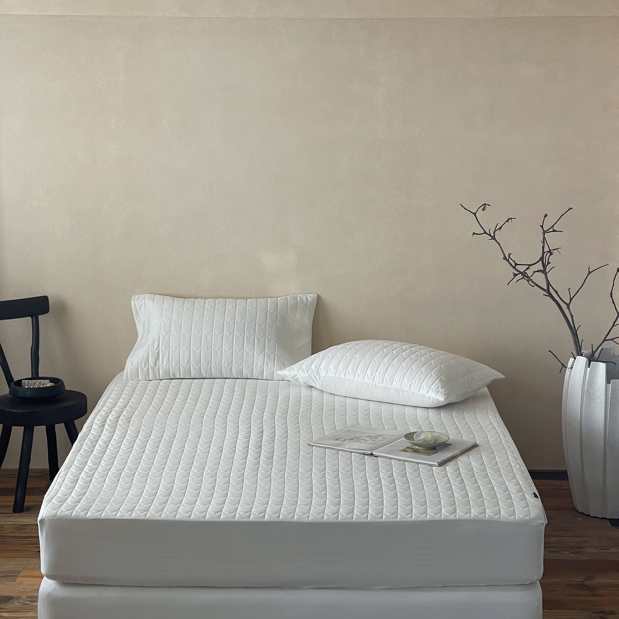 91家纺网 家纺一手货源 找家纺 （总）三味舒屋 2025新款简约全棉纯棉夹棉床笠单床笠床笠单件-珍妮系列（严控券后控价：券后128/148/158元）