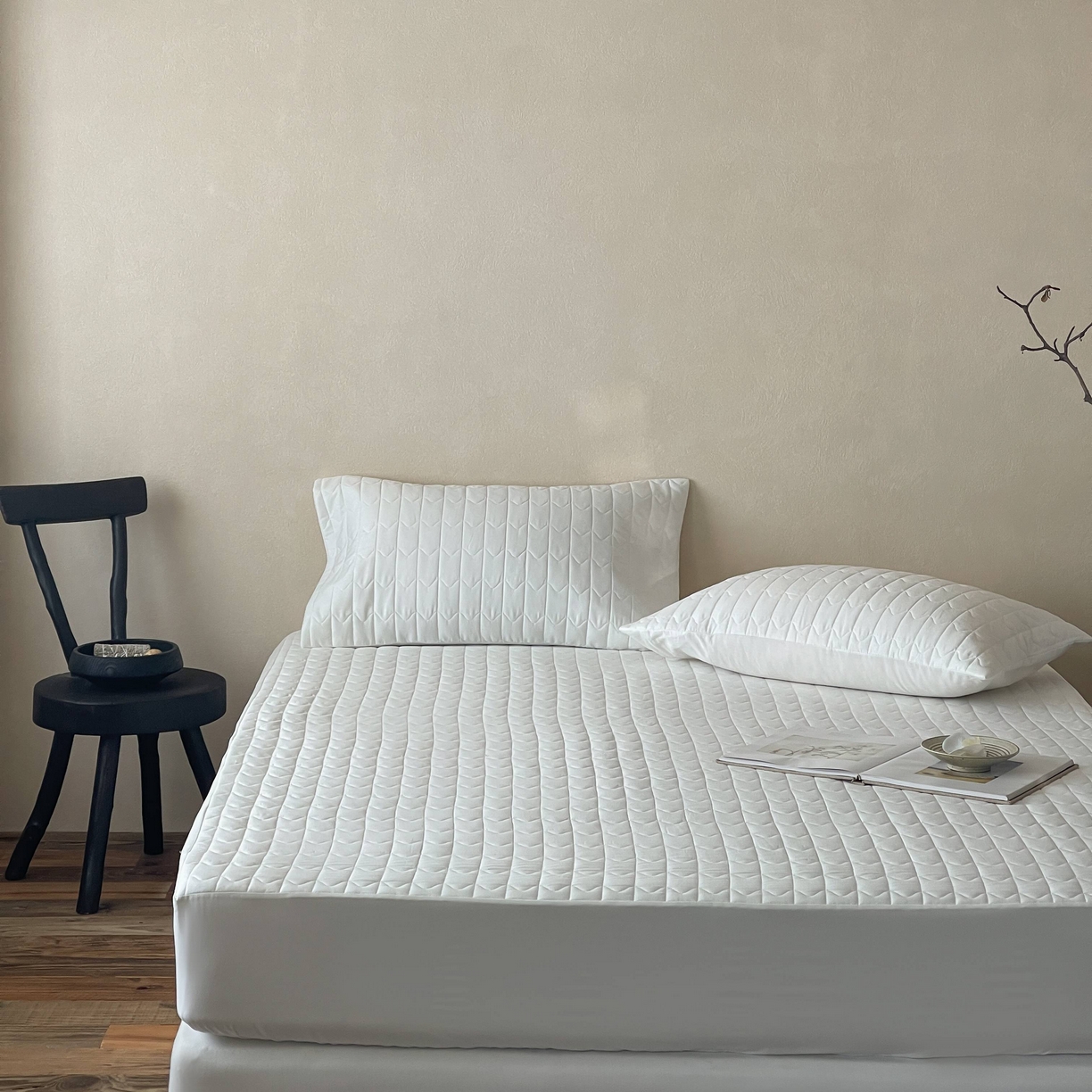 91家纺网 家纺一手货源 找家纺 （总）三味舒屋 2025新款简约全棉纯棉夹棉床笠单床笠床笠单件-珍妮系列（严控券后控价：券后128/148/158元）