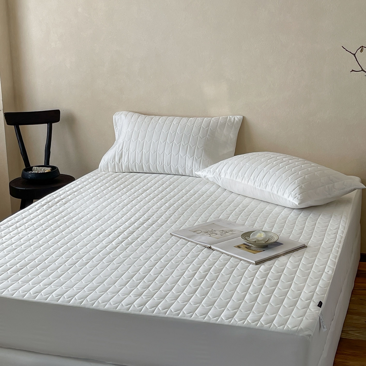 91家纺网 家纺一手货源 找家纺 （总）三味舒屋 2025新款简约全棉纯棉夹棉床笠单床笠床笠单件-珍妮系列（严控券后控价：券后128/148/158元）