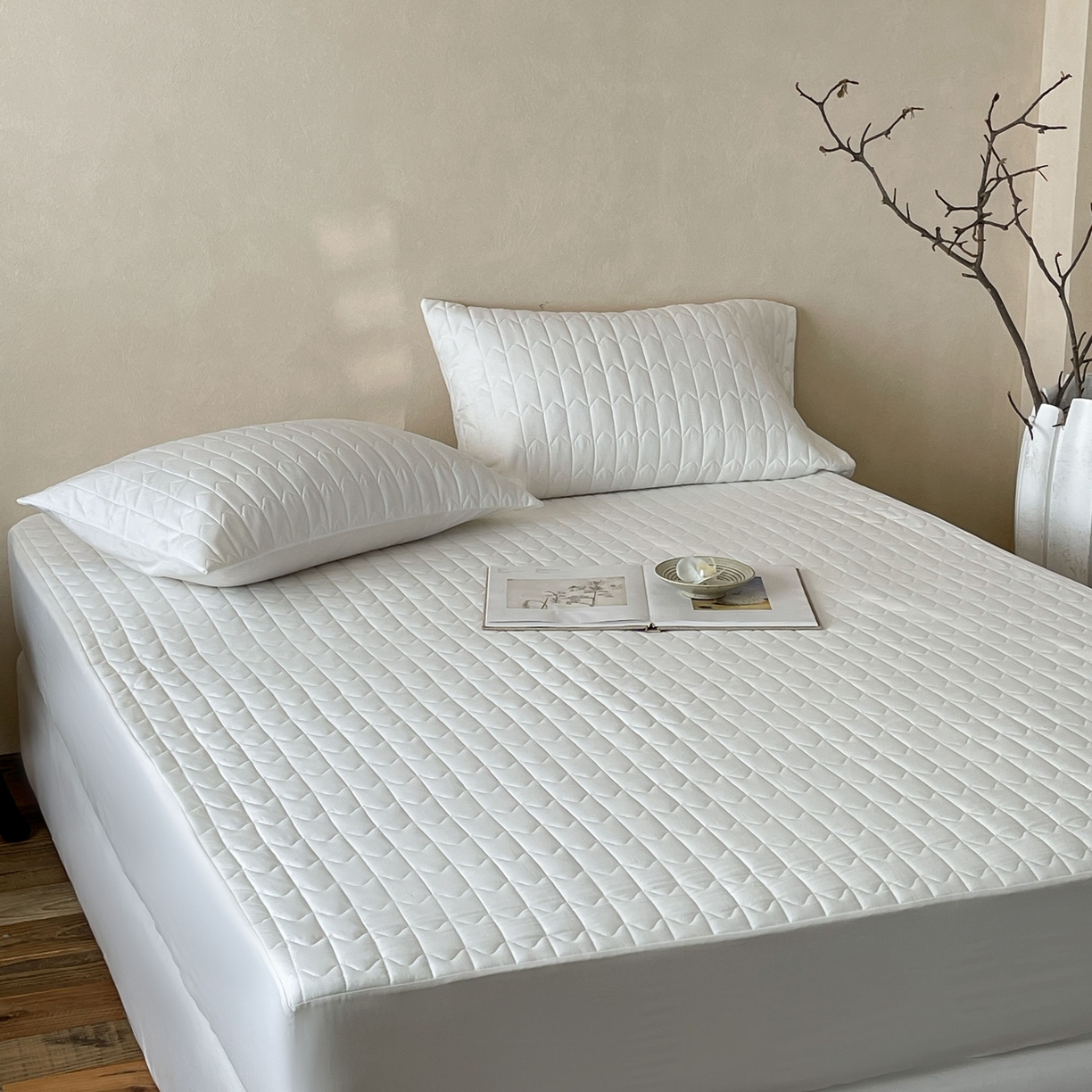 91家纺网 家纺一手货源 找家纺 （总）三味舒屋 2025新款简约全棉纯棉夹棉床笠单床笠床笠单件-珍妮系列（严控券后控价：券后128/148/158元）