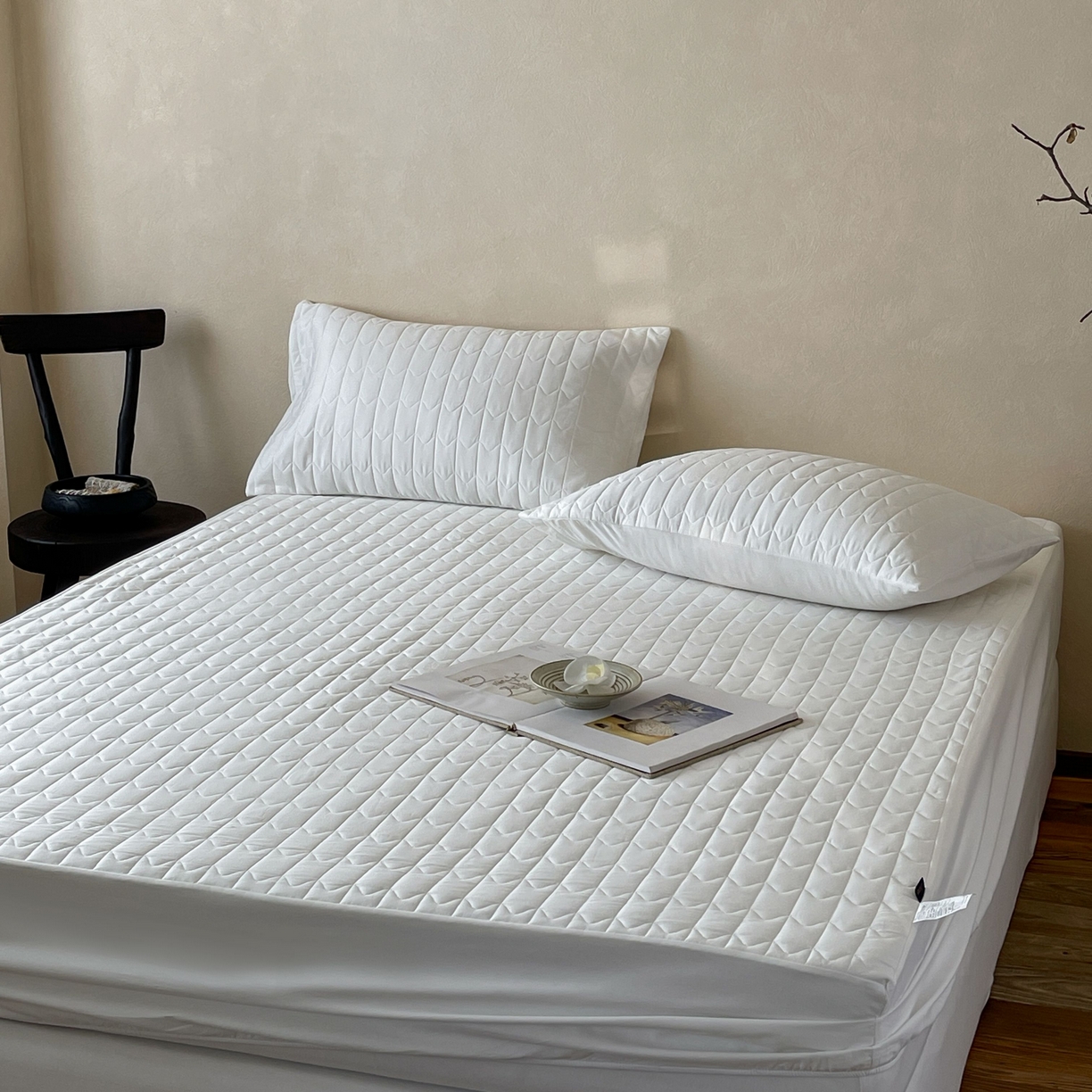 91家纺网 家纺一手货源 找家纺 （总）三味舒屋 2025新款简约全棉纯棉夹棉床笠单床笠床笠单件-珍妮系列（严控券后控价：券后128/148/158元）