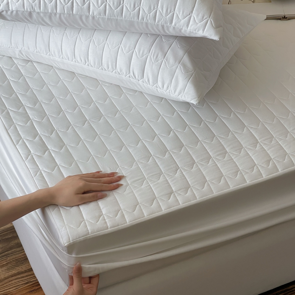 91家纺网 家纺一手货源 找家纺 （总）三味舒屋 2025新款简约全棉纯棉夹棉床笠单床笠床笠单件-珍妮系列（严控券后控价：券后128/148/158元）