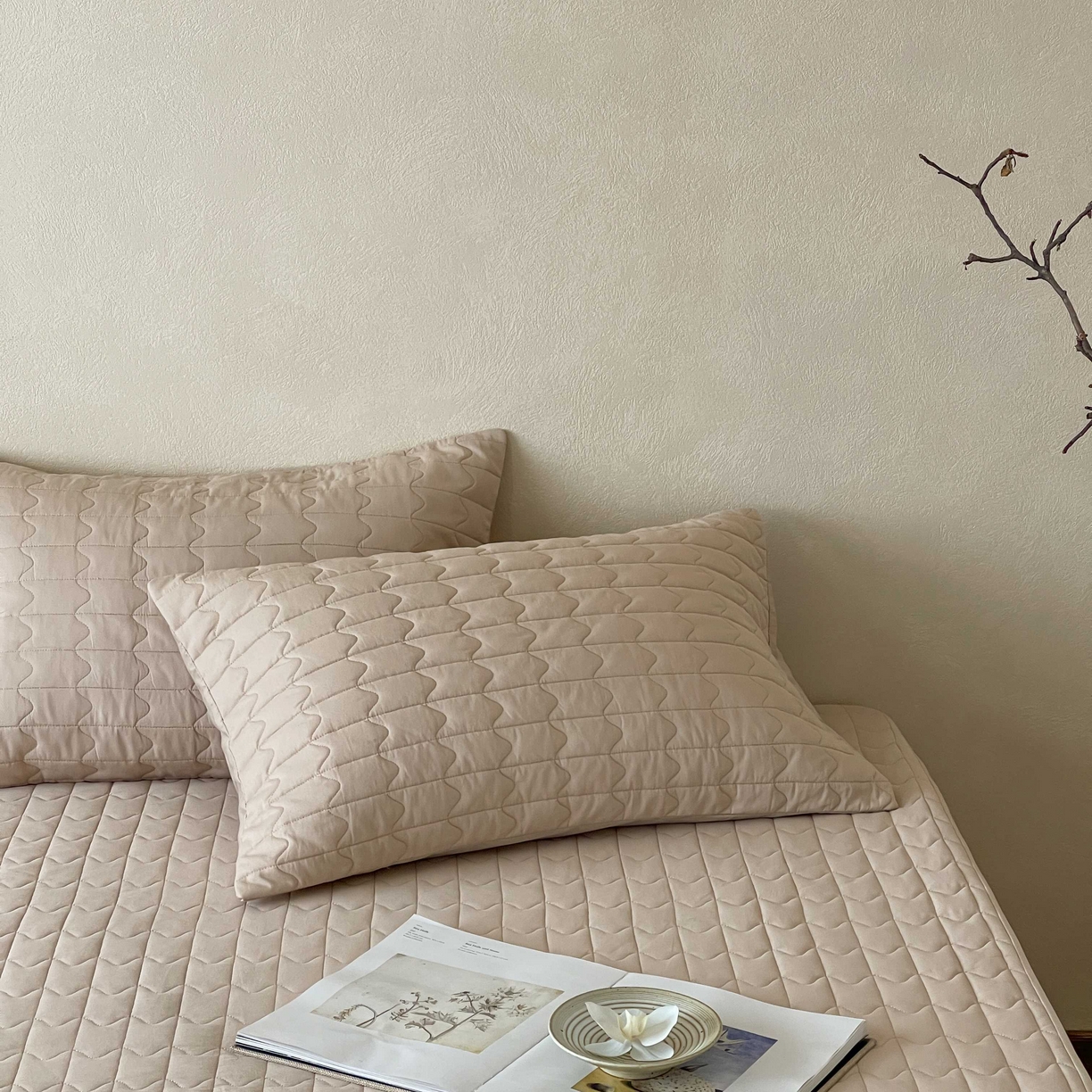 91家纺网 家纺一手货源 找家纺 三味舒屋 2025新款简约全棉纯棉夹棉床笠单床笠床笠单件-珍妮系列 珍妮咖