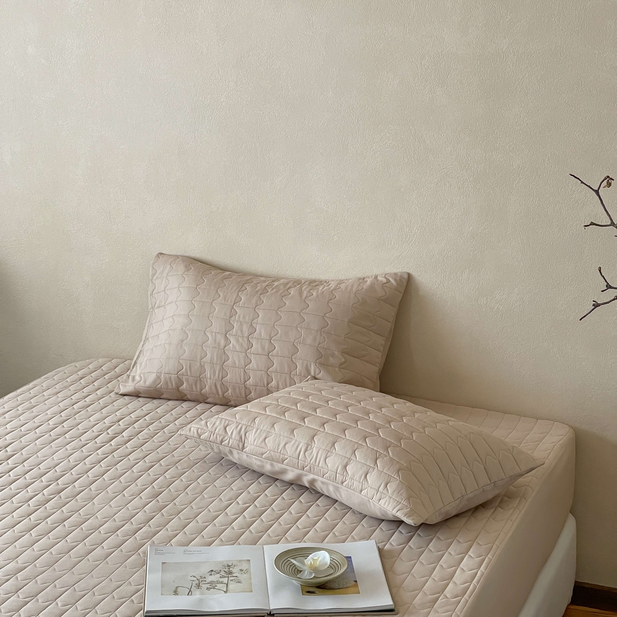 91家纺网 家纺一手货源 找家纺 三味舒屋 2025新款简约全棉纯棉夹棉床笠单床笠床笠单件-珍妮系列 珍妮咖