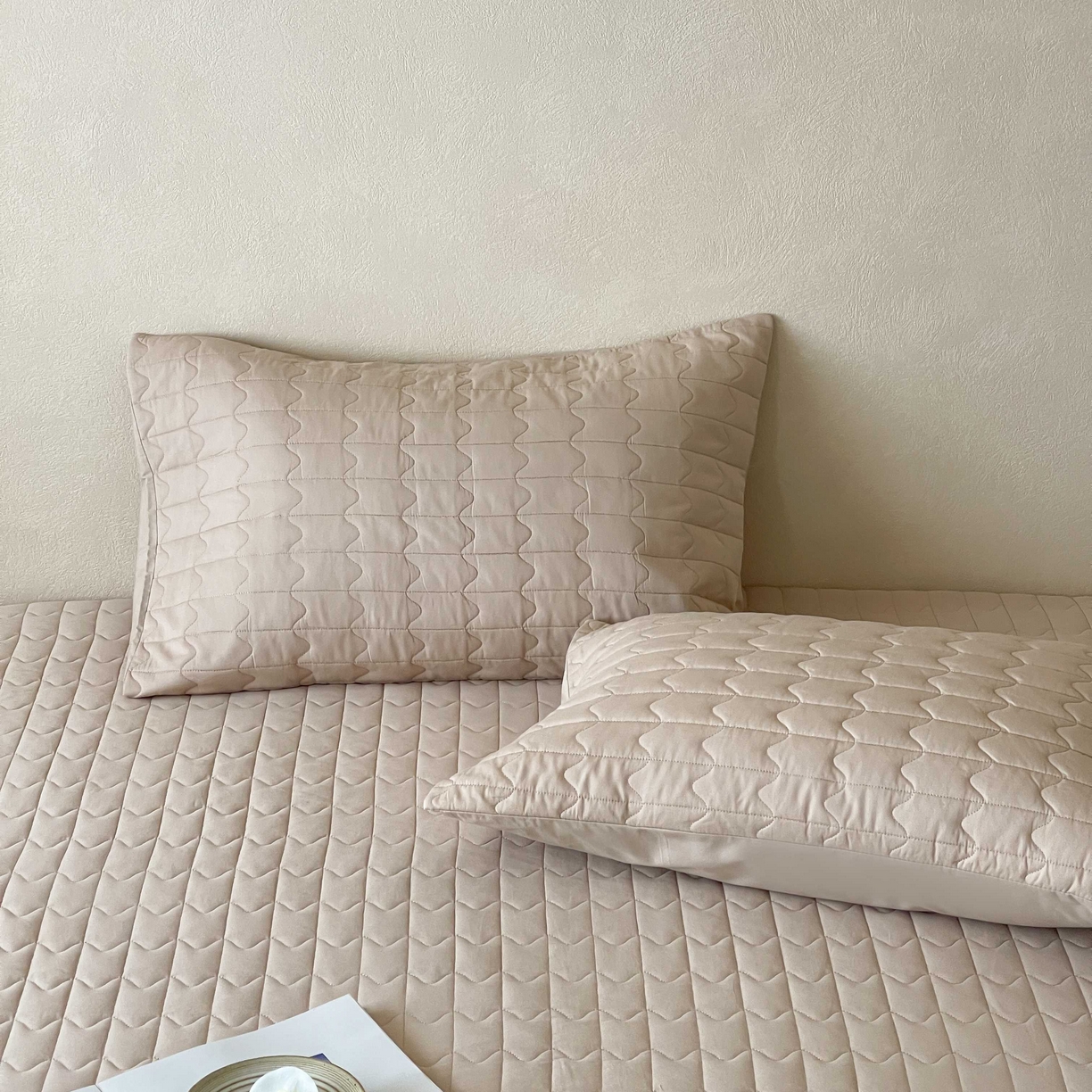 91家纺网 家纺一手货源 找家纺 三味舒屋 2025新款简约全棉纯棉夹棉床笠单床笠床笠单件-珍妮系列 珍妮咖