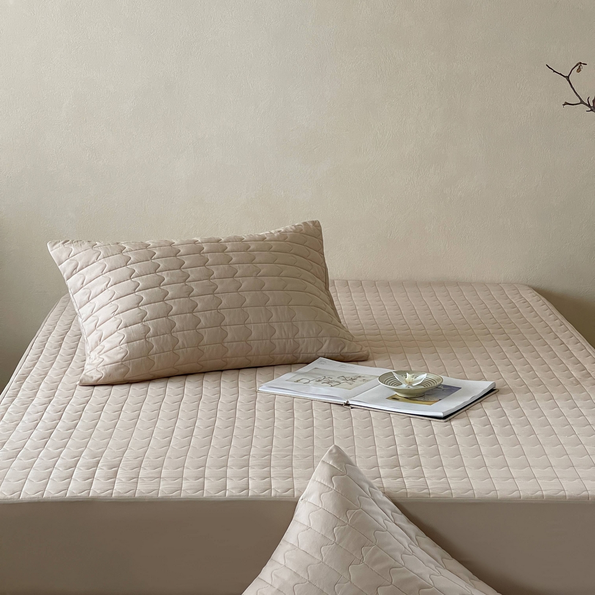 91家纺网 家纺一手货源 找家纺 三味舒屋 2025新款简约全棉纯棉夹棉床笠单床笠床笠单件-珍妮系列 珍妮咖