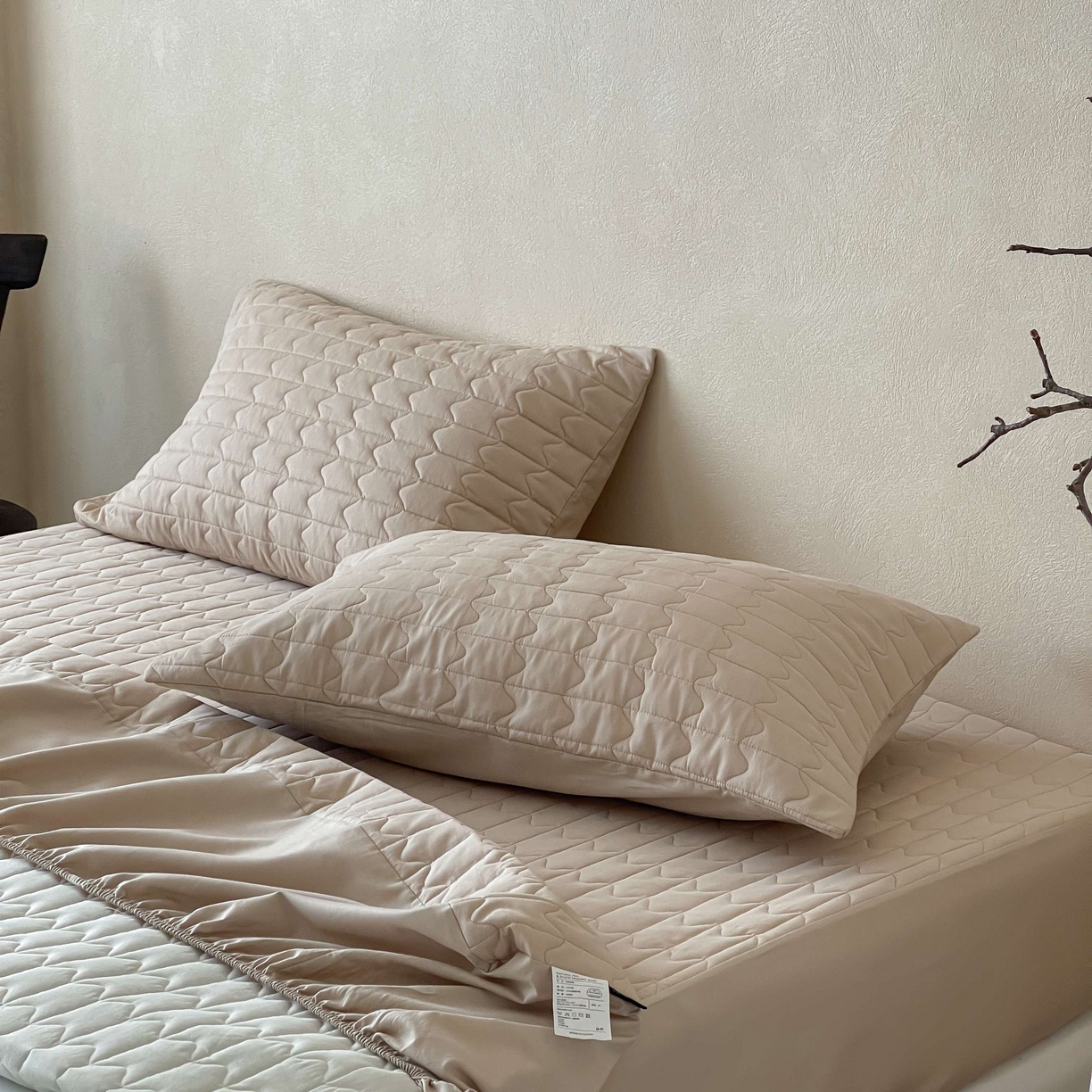 91家纺网 家纺一手货源 找家纺 三味舒屋 2025新款简约全棉纯棉夹棉床笠单床笠床笠单件-珍妮系列 珍妮咖