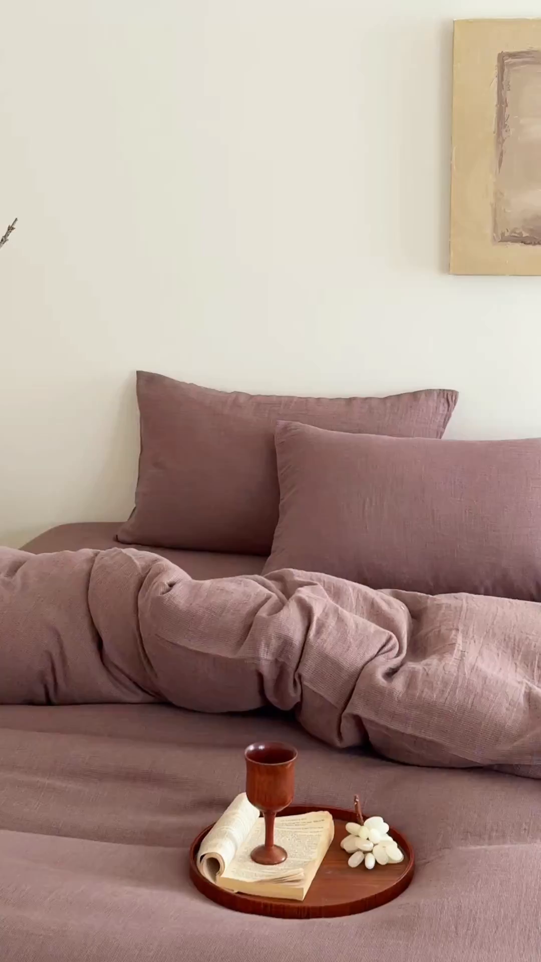 91家纺网 家纺一手货源 找家纺 爱丽丝 2025新款云感色织全棉双层纱四件套 咖色