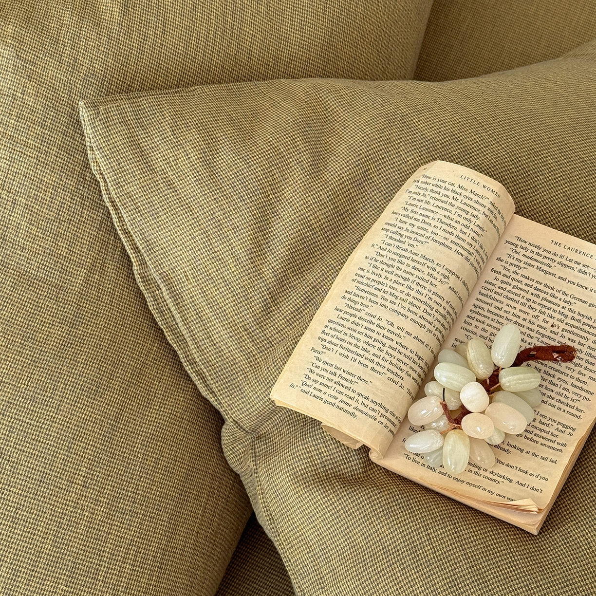 91家纺网 家纺一手货源 找家纺 爱丽丝 2025新款云感色织全棉双层纱四件套 绿色