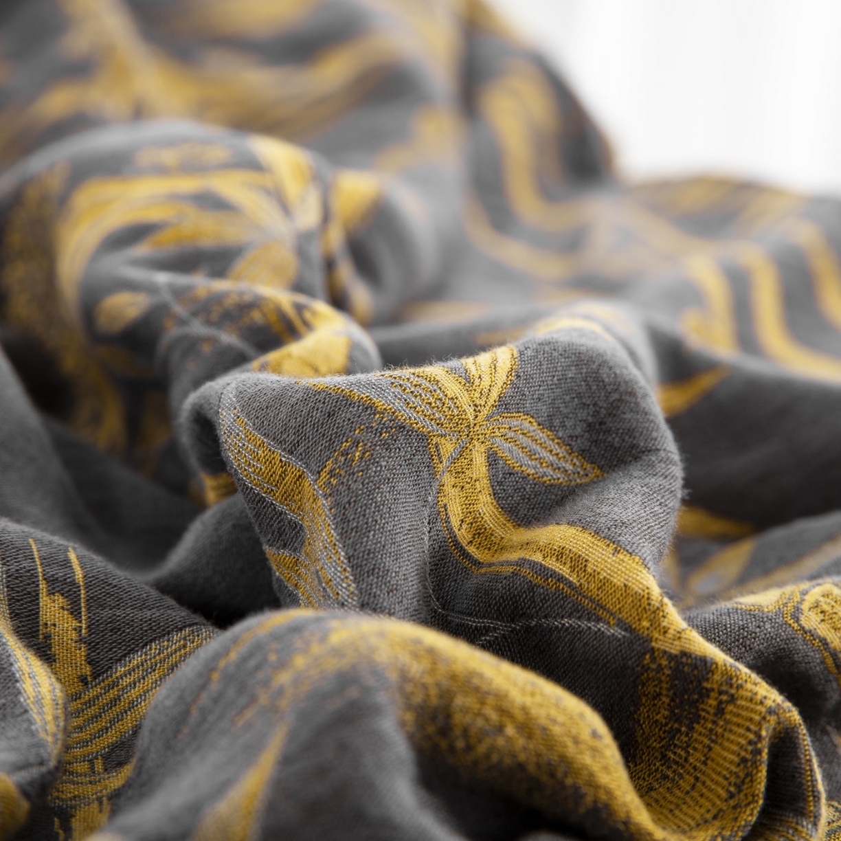 91家纺网 家纺一手货源 找家纺 （总）仰望棉麻双层纱供应链 2026新款竹报平安全棉纯棉色织提花双层纱纽扣款四件套