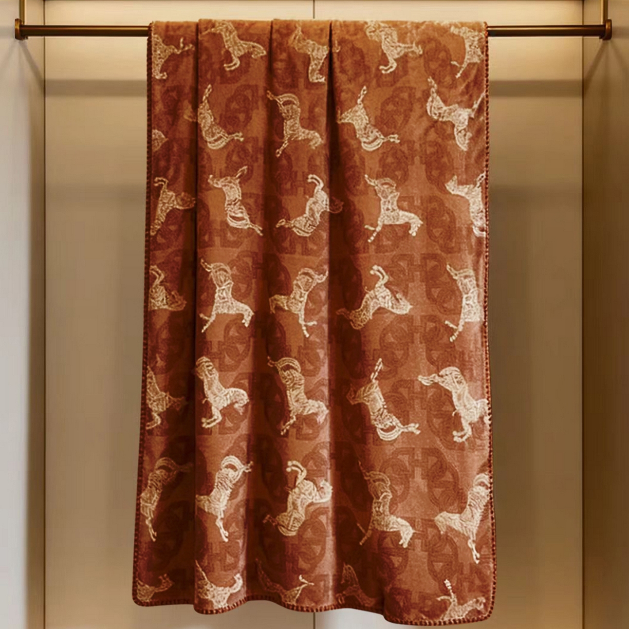 芙宁娜家纺 2026新款轻奢飞机头等舱航空毯空调毯办公室沙发午睡毛毯盖毯车载毯子 爱马 咖