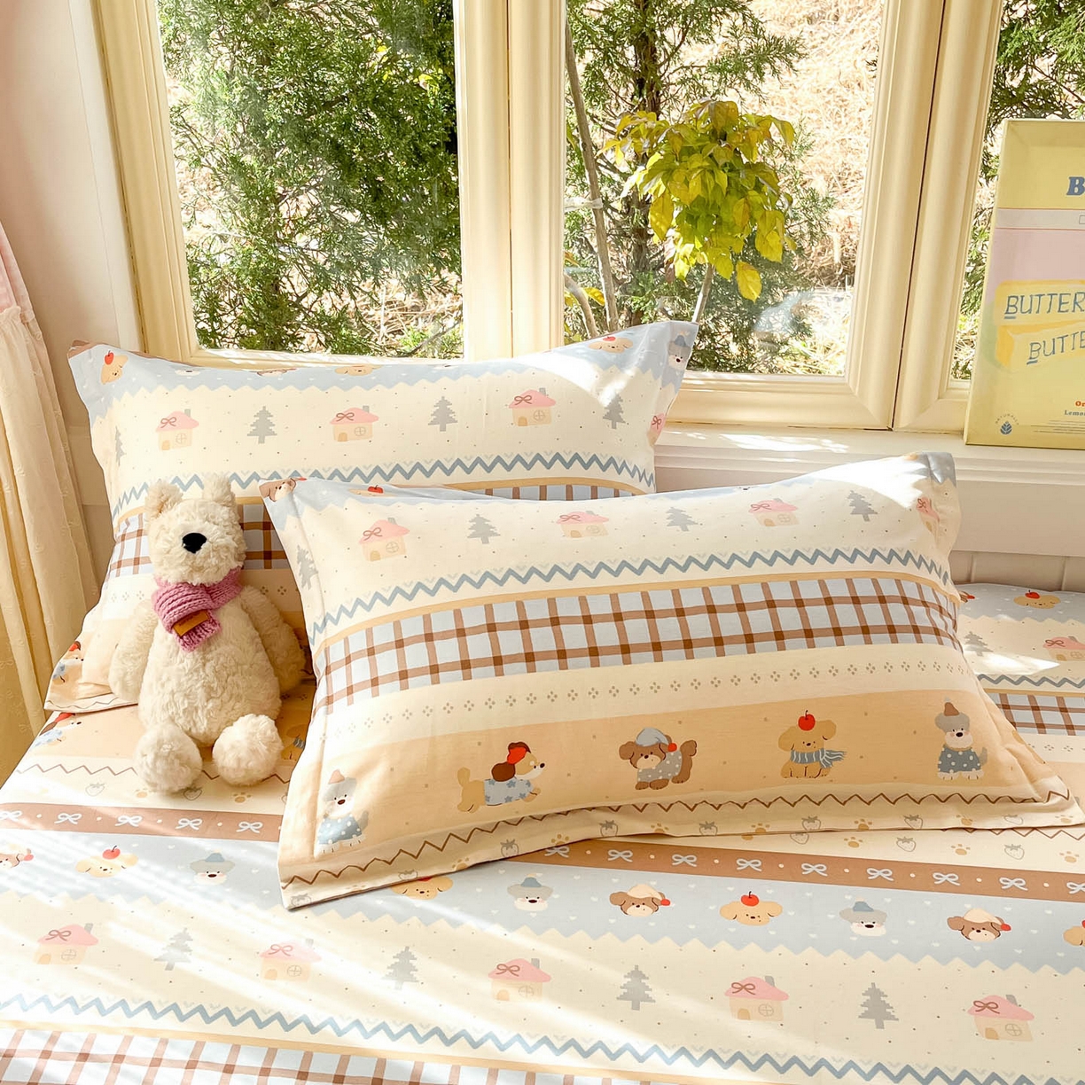 91家纺网 家纺一手货源 找家纺 （总）莱通家纺 2026春夏新款全棉12868印花四件套单品系列-单枕套