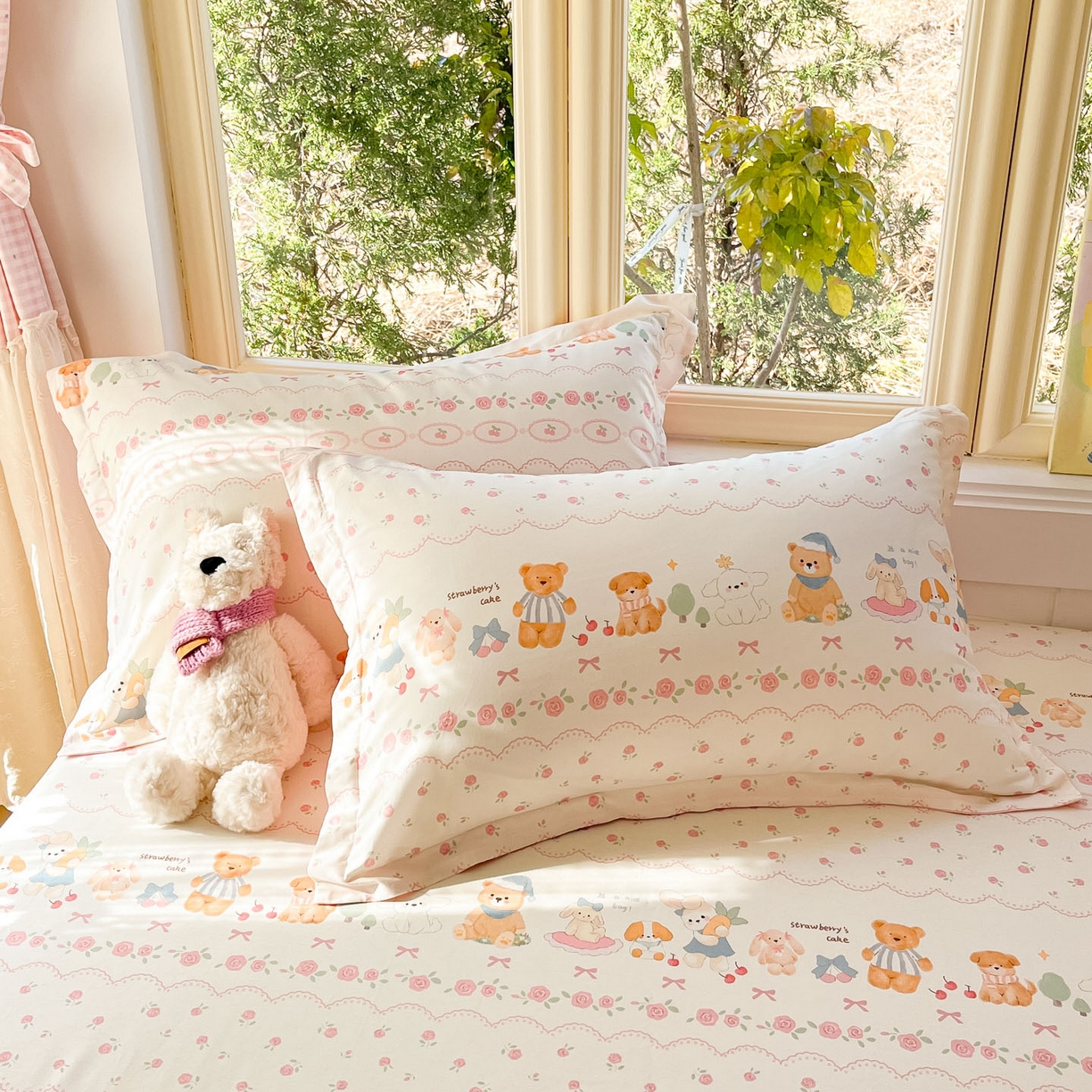 91家纺网 家纺一手货源 找家纺 （总）莱通家纺 2026春夏新款全棉12868印花四件套单品系列-单枕套